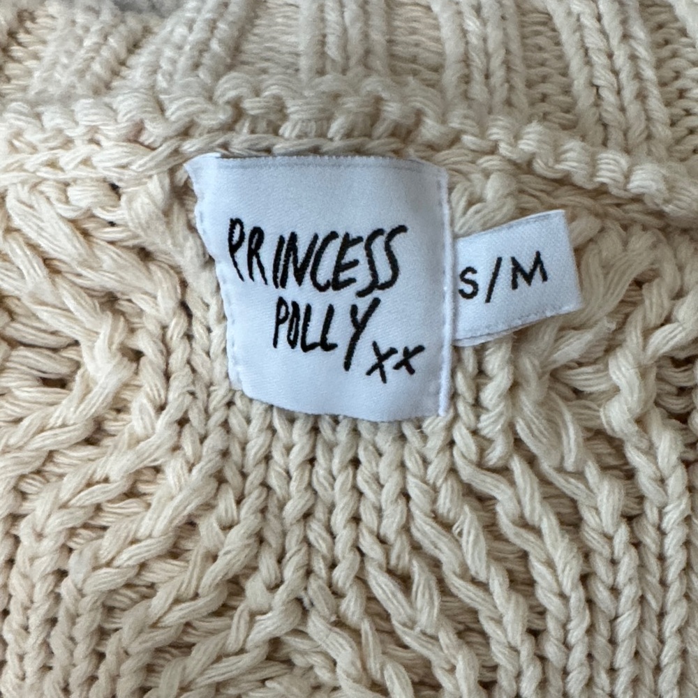 Cable Knit Oversized Cream Sweater EUC❤️ - Picture 12 of 14
